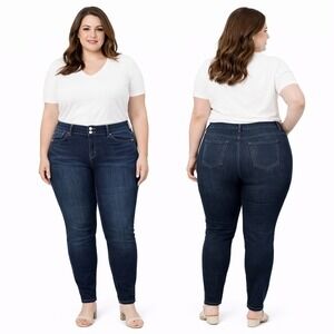 Lane Bryant High Rise Skinny Jeans Size 20 Dark Wash Super Stretch Denim